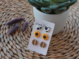 pendientes arcilla polimérica country chic