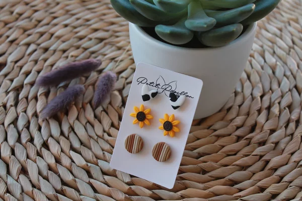 pendientes arcilla polimérica country chic