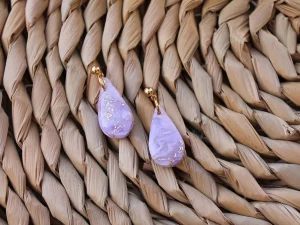 pendientes de arcilla polimérica karencita purpura