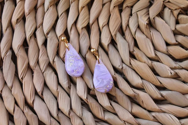 pendientes de arcilla polimérica karencita purpura