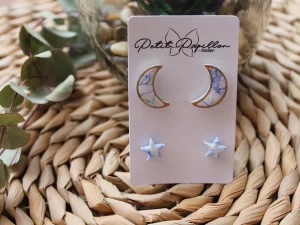 pendientes arcilla polimerica galactic marmol