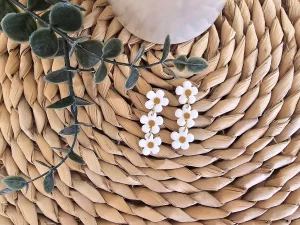 pendientes trio floral arcilla polimerica