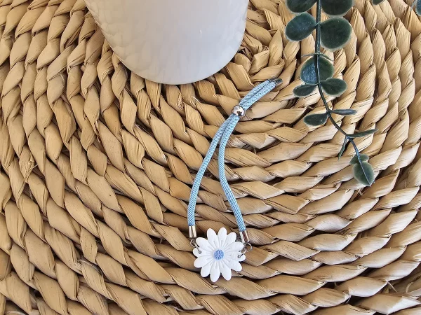 pulsera margarita azul bebe